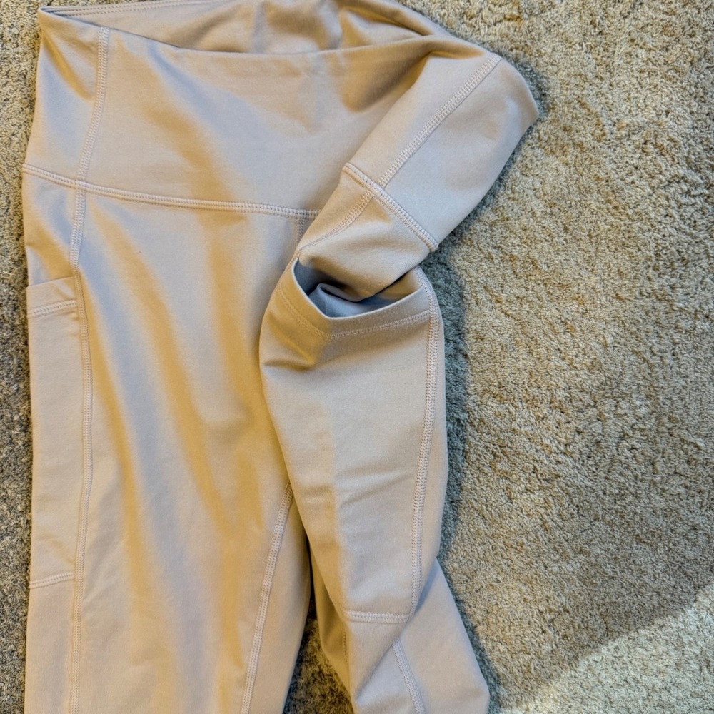 Z by Zella Womens Mauve Taupe High Waist Pocket 7/8 Leggings Size Medium RN58665 - Picture 2 of 7